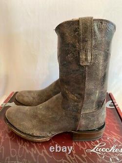 Lucchese Mens M2650 Brent Western Boots New Size 10 Distressed Casual Chocolate