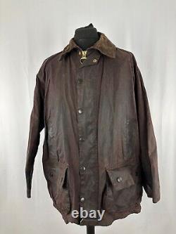 Manteau Barbour Beaufort pour hommes en coton ciré marron XL 46, parka d'extérieur usée