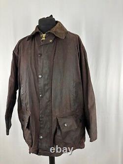 Manteau Barbour Beaufort pour hommes en coton ciré marron XL 46, parka d'extérieur usée