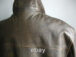 Manteau en cuir BEN SHERMAN pour homme, taille 4 XL 46 48, style western biker, aspect vieilli