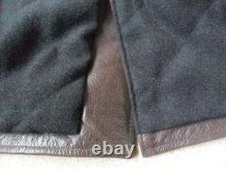 Manteau en cuir brun foncé à l'aspect vieilli de la collection Blue Harbour de M&S, taille M, d'une valeur de £399.