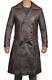 Manteau En Cuir Long Marron Pour Homme, Style Trench, Pour L'hiver