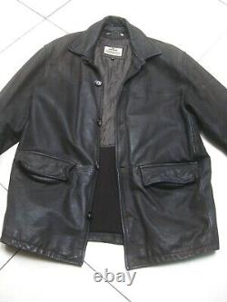 Manteau en cuir vintage usé et abîmé, taille 44 46 48, doux style western, pour homme, taille XL