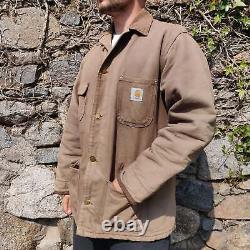 Manteau en velours côtelé marron vieilli Carhartt vintage