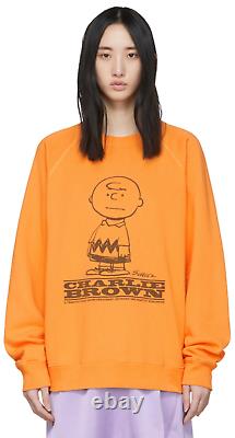Marc Jacobs Distressed Pull Peanuts Orange Édition Charlie Brown Sweat-shirt L