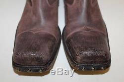 Mark Nason Bottes Amplifier Rock Sz 11 Us Distressed Brown Clouté Made In Italy