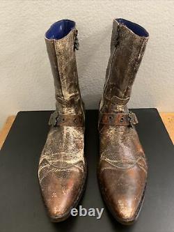 Mark Nason Skidway Brown Dragon Rock Boots Distressed Men Taille 12 67440 $ 2000 $