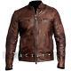 Mens Cafe Racer Vintage Distressed Biker Motorcycle Ciré Real Leather Jacket