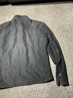 Mens M Ralph Lauren Black Label Cotton Distressed Brown Jacket Cafe Moto Racer