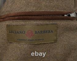 Nouveau 4500 $ Luciano Barbera Brown 100% Cuir Zip Complet Suede Veste Manteau M Eu 50
