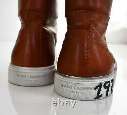 Nouveau Saint Laurent Paris Brown 1971 Bad Lieutenant Mid-top Sneaker Eur-42 Us-9
