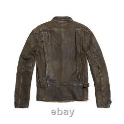 Nouveau blouson en cuir vintage usé marron pour homme Skyfall