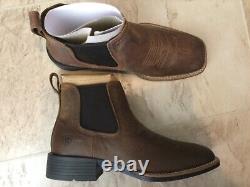 Nouvelle bottes de tirage en cuir marron foncé usé pour hommes Ariat Sport Booker taille 9 D