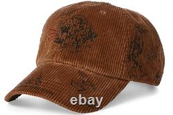 Polo Ralph Lauren Brown Tan Corduroy Baseball Hat Cap Tiger Bear Lo-life Lo-head