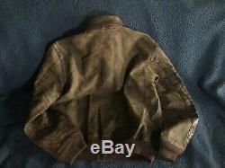 Polo Ralph Lauren Cuir Vieilli A-2 Flight Jacket XXL Nouveau