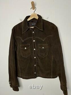 Polo Ralph Lauren Leather Shirt Jacket Western Rrl Distressed Suede Nubuck Rodeo