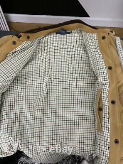 Polo Ralph Lauren Moyen Brown Suede Leather Jacket Rrl Hunting Coat Beige Vtg
