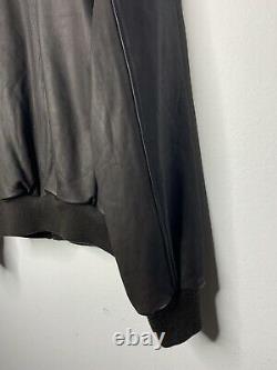 Polo Ralph Lauren Moyen Dark Brown Leather Jacket Rrl Vtg A2 Bomber Aviator G1