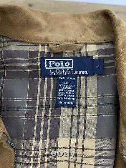 Polo Ralph Lauren Small Distressed Brown Leather Rrl Hunting Suede Buckle Back