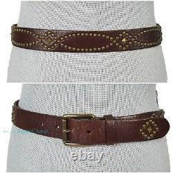 Ralph Lauren Collection 30 Détresse Stud Stud Leather Western Belt Rrl Look