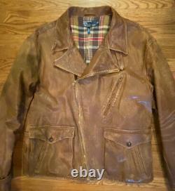 Ralph Lauren Polo Wilkins Distressed Leather Mens Moto Jacket Pdsf 1795,00 $
