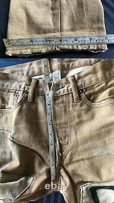 Ralph Lauren Rrl 32x31 Brown Clay Slim Fit Patch Artisan Edition Limitée Jeans