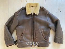Rare Sawyer De Napa Distressed Lambskin Leather Shearling Bomber Jacket Coat XL