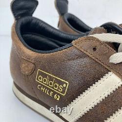 Rare Vintage Adidas Chile 62 Trainers Brown Derestreed Leather Retro Mod Uk 8.5