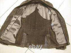 Reiss Leather Jacket 38 40 Blazer En Détresse Doux Hommes Réels Militaires Western