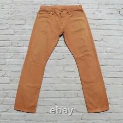 Roy Selvedge Denim Jeans Pantalon De Travail Taille 34 Brun Fabriqué Aux États-unis Détresse