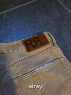 Rrl Double Rl Ralph Lauren Homme Détresse Selvedge Jeans Sz 32x32 Made In USA