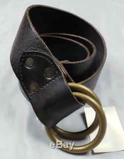 Rrl Ralph Lauren Double Rl Vintage Distressed Italie Ring O Brown Ceinture En Cuir 28
