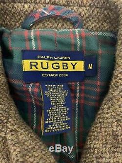 Rugby Ralph Lauren Medium Blazer Rrl Vtg Hunting Chevrons Tweed Brown