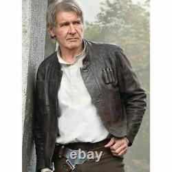Star Wars Harrison Ford Han Solo La Force Réveillent Veste En Cuir Détresse