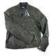 T.n.-o. Polo Ralph Lauren Black Brown Détresse Leather Moto Biker Jacket M
