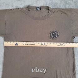 T-shirt Stussy Tribe Rare Vtg 1992 Marron Décoloré Homme Taille Large DISTRESSED Couture Unique