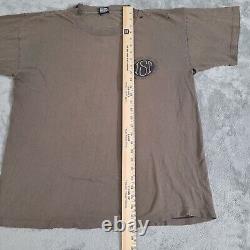 T-shirt Stussy Tribe Rare Vtg 1992 Marron Décoloré Homme Taille Large DISTRESSED Couture Unique