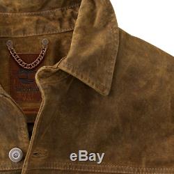 Timberland Riveté Piercings Soudeur En Cuir Distressed Vintage Trucker / Ranch Jacket