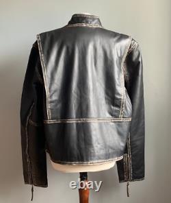 VESTE en CUIR AVIATRIX 5XL 44 46 usée homme western biker neuve avec étiquette