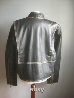 VESTE en CUIR AVIATRIX 5XL 44 46 usée homme western biker neuve avec étiquette