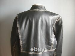 VESTE en CUIR AVIATRIX 5XL 44 46 usée homme western biker neuve avec étiquette