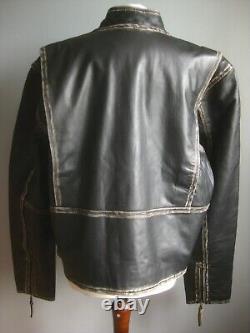 VESTE en CUIR AVIATRIX 5XL 44 46 usée homme western biker neuve avec étiquette