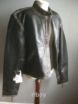 VESTE en CUIR AVIATRIX 5XL 44 46 usée homme western biker neuve avec étiquette