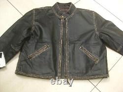 VESTE en CUIR AVIATRIX 5XL 44 46 usée homme western biker neuve avec étiquette