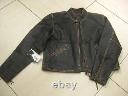 VESTE en CUIR AVIATRIX 5XL 44 46 usée homme western biker neuve avec étiquette