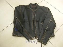 VESTE en CUIR AVIATRIX 5XL 44 46 usée homme western biker neuve avec étiquette