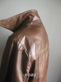 VESTON EN CUIR VINTAGE 42 44 en détresse, manteau de blazer WELBAR NORTHAMPTON rétro couleur tan