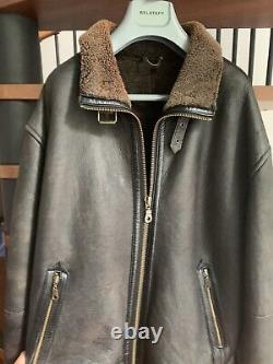 Veste ASHWOOD pour hommes en shearling vintage volant aviateur bombardier marron usé S/M