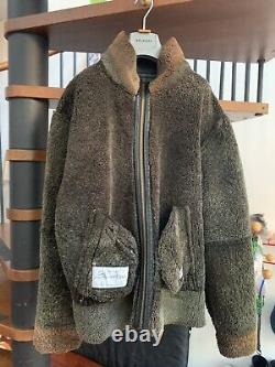 Veste ASHWOOD pour hommes en shearling vintage volant aviateur bombardier marron usé S/M