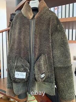 Veste ASHWOOD pour hommes en shearling vintage volant aviateur bombardier marron usé S/M